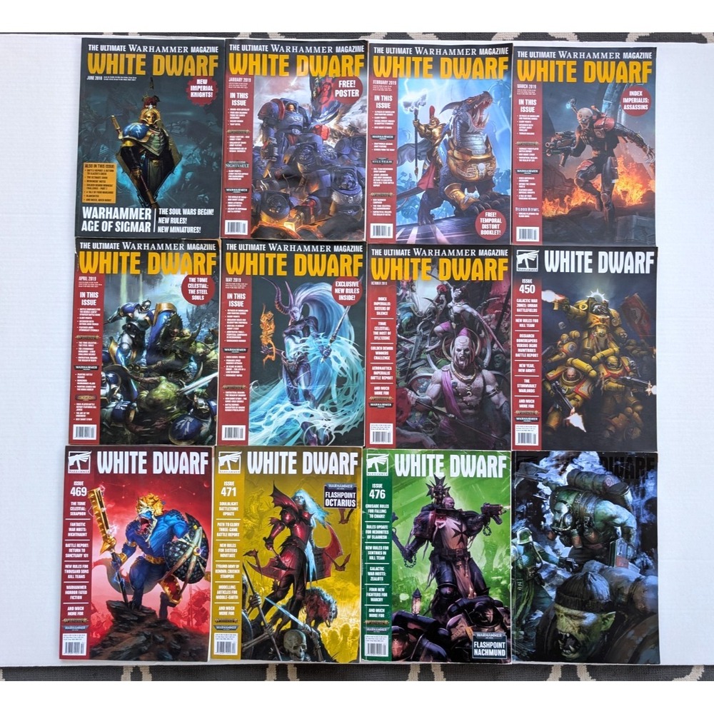 Warhammer White Dwarf Magazine Lot 2019 Issue 450 469 471 476 478